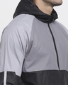 Shop Men's Grey & Black Colorblock Windcheater Jacket-Full