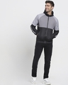Shop Men's Grey & Black Colorblock Windcheater Jacket