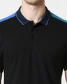 Shop Black Contrast Shoulder Cut & Sew Polo