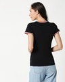 Shop Black Crewneck Varsity Rib Half Sleeves T-shirt-Design