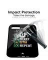 Shop Black Eat Sleep & Gym Printed Glass Back Case for Xiaomi Redmi Note 9 Pro Max-Full