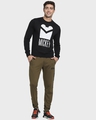 Shop Men's Black Mickey Typography Flat Knit Sweater-Full