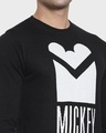 Shop Men's Black Mickey Typography Flat Knit Sweater