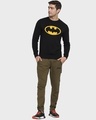 Shop Men's Black  Batman Graphic Printed Flat Knit Sweater-Full
