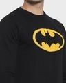 Shop Men's Black  Batman Graphic Printed Flat Knit Sweater