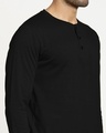 Shop Black Full Sleeve Henley T-shirt
