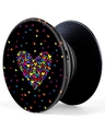 Shop Black Glowing Hearts Plastic Pop Socket-Front