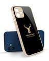 Shop Black Gold Deer Metallic Gold Premium Glass Case for Apple iPhone 12-Front