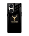 Shop Black Gold Deer Premium Glass Case for Oppo Reno8T 5G (Shock Proof, Scratch Resistant)-Front