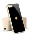 Shop Black Gold Logo Metallic Gold Premium Glass Case for Apple iPhone 8-Front