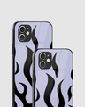 Shop Black & Grey Flame Premium Glass Case for Apple iPhone 11-Design