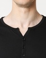 Shop Black Half Sleeve Henley T-Shirt
