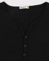 Shop Black Half Sleeve Henley T-Shirt