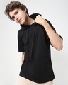 Shop Men's Black Hoodie T-shirt-Front