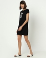 Shop Black Half Sleeve Round Neck Loungewear T-shirt Dress-Design