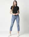Shop Women's Black Slim Fit Crop Top