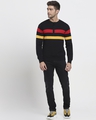 Shop Men's Black Striped Henley Flat Knit Sweater