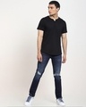 Shop Men's Black Henley T-shirt-Full