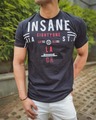Shop Black Insane Chest Printed Half Sleeves T-Shirt-Design