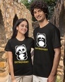 Shop Pack of 2 Black Introvert and Extrovert Graphic Printed Cotton T-shirt-Full