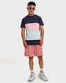 Shop Men's Blue Color Block Plus Size T-shirt-Full