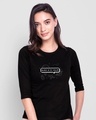 Shop Black Is My Color Round Neck 3/4th Sleeve T-Shirt Black-Front