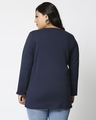 Shop Black-Navy Blue Full Sleeve Plus Size T-Shirt Combos-Design