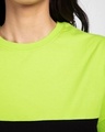 Shop Black-Neon Green 90's Vibe Boyfriend Panel T-Shirt