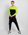 Shop Black & Neon Green 90's Vibe Panel T-Shirt-Full