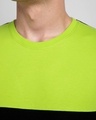 Shop Black & Neon Green 90's Vibe Panel T-Shirt