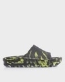 Shop Black-Neon Green Men's Zig Zag Slider