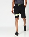 Shop Black-Neon Lime Reflector Shorts-Front