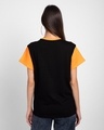 Shop Black-Neon Orange 90's Vibe Boyfriend Panel T-Shirt-Design