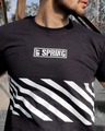 Shop Black Off Spring Printed Half Sleeves T Shirt-Full