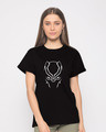 Shop Black Panther Minimal Glow In Dark Boyfriend T-Shirt (AVL) -Front