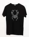 Shop Black Panther Minimal Glow In Dark Half Sleeve T-Shirt (AVL) -Front