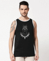 Shop Black Panther Of Wakanda Round Neck Contrast Binding Vest-Front