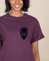 Shop Black Panther Printed Badge Boyfriend T-Shirt (AVL)-Front