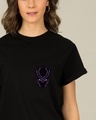 Shop Black Panther Printed Badge Boyfriend T-Shirt (AVL)-Front