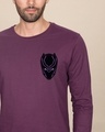 Shop Black Panther Printed Badge Full Sleeve T-Shirt (AVL)-Front