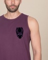 Shop Black Panther Printed Badge Vest (AVL)-Front