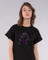 Shop Black Panther Purple Boyfriend T-Shirt (AVL)-Front