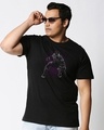 Shop Black Panther Purple Half Sleeves Printed T-Shirt Plus Size (AVL)-Front