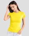 Shop Pack of 2 Women's Black & Pineapple Yellow Slim Fit T-shirt-Design