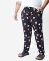 Shop Men's Black AOP Plus Size Lounge Pyjamas-Front