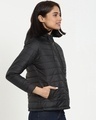 Shop Women's Black Relaxed Fit Plus Size Puffer Jacket-Design