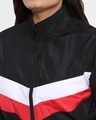 Shop Women's Black & White Color Block Plus Size Windcheater Jacket