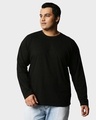 Shop Men's Black Plus Size T-shirt-Front