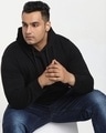 Shop Men's Black Plus Size Hoodies-Front