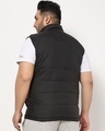 Shop Men's Black Sleeveless Plus Size Puffer Jacket-Design